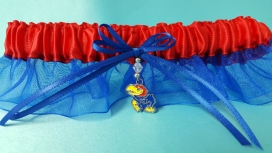 University of Kansas Inspired Garter with Licensed Collegiate Charm